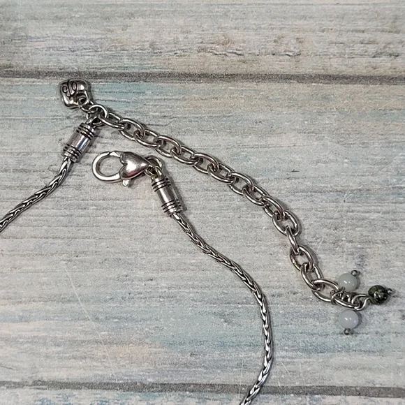 Brighton Silver and Green Beaded Necklace. - Picture 5 of 6